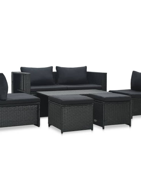 Loungeset Met Kussens Poly Rattan