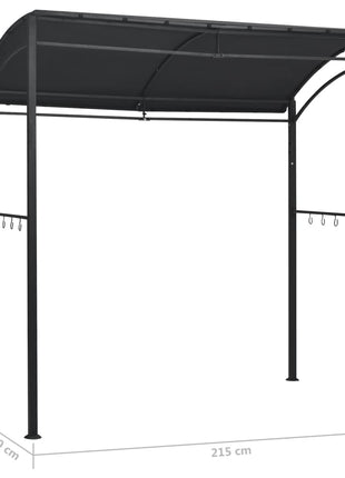Barbecue paviljoen 215x150x220 cm staal antraciet