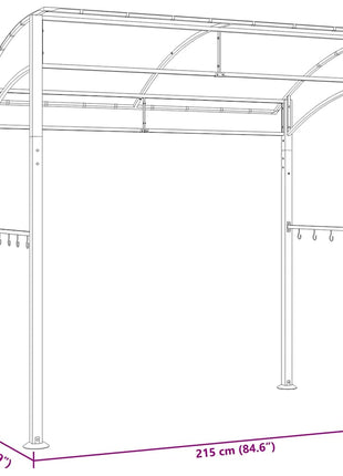 Barbecue Paviljoen 215X150X220 Cm Staal Antraciet