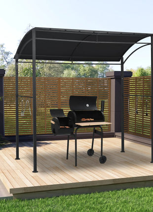 Barbecue paviljoen 215x150x220 cm staal antraciet