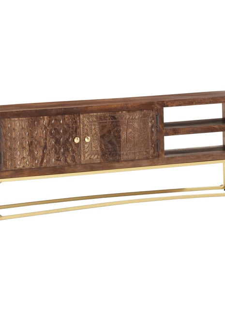 Tv-Meubel 138X30X46 Cm Massief Mangohout