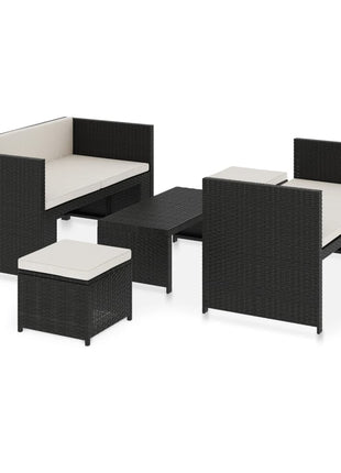 Loungeset Met Kussens Poly Rattan