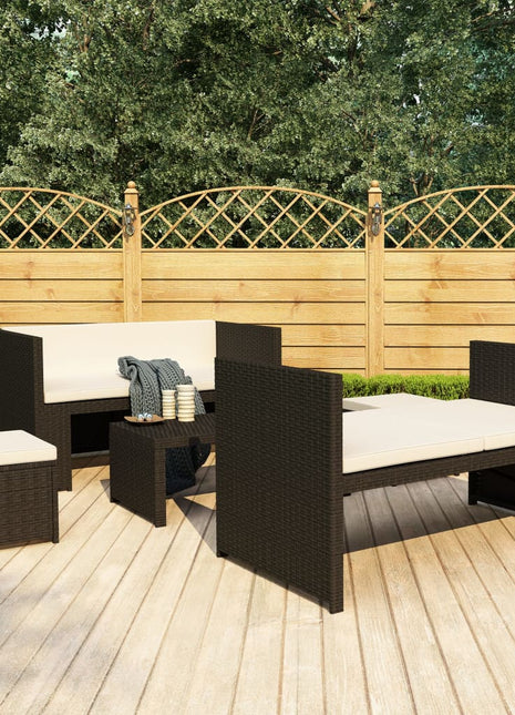 Loungeset Met Kussens Poly Rattan