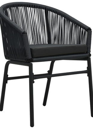 Tuinstoelen 2 st PE-rattan zwart