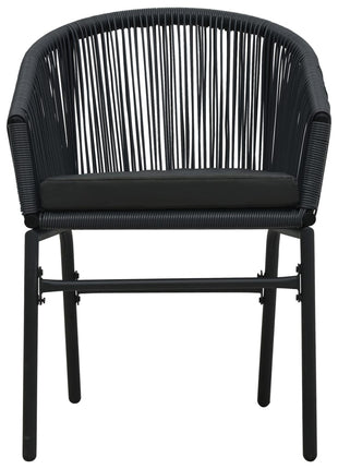 Tuinstoelen 2 st PE-rattan zwart