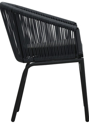 Tuinstoelen 2 st PE-rattan zwart