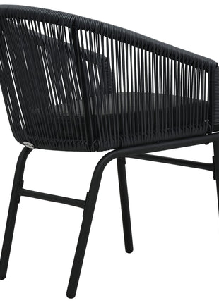 Tuinstoelen 2 st PE-rattan zwart