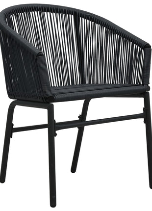 Tuinstoelen 2 st PE-rattan zwart