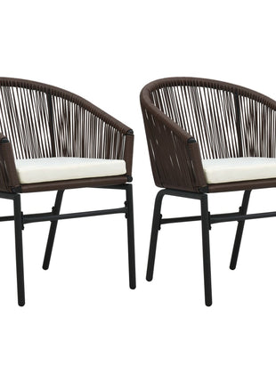 Tuinstoelen 2 st PE-rattan bruin