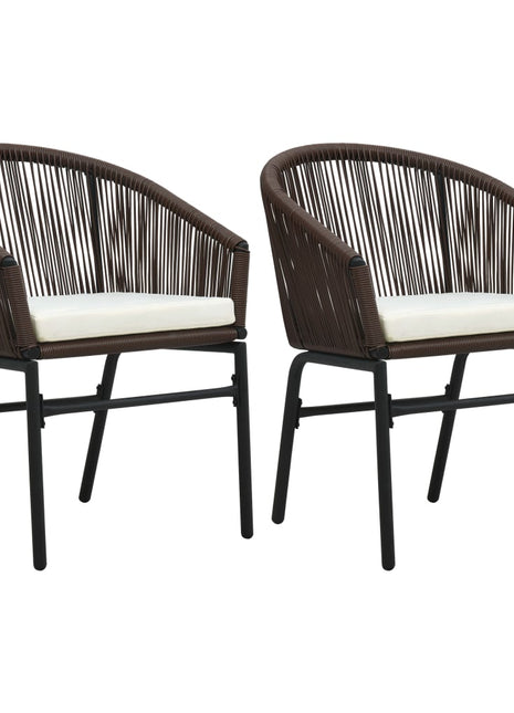 Tuinstoelen 2 st PE-rattan bruin