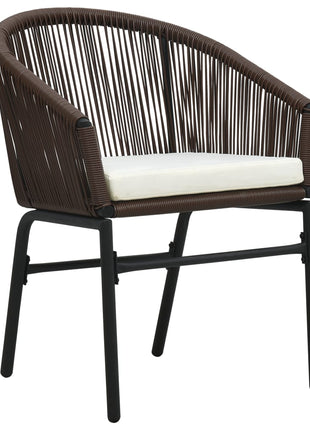 Tuinstoelen 2 st PE-rattan bruin
