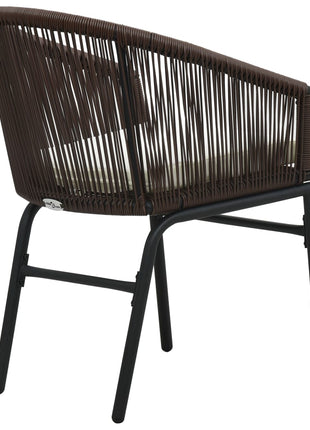 Tuinstoelen 2 st PE-rattan bruin
