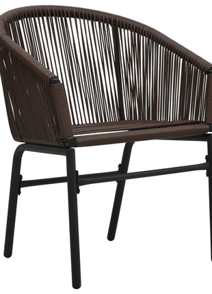 Tuinstoelen 2 st PE-rattan bruin