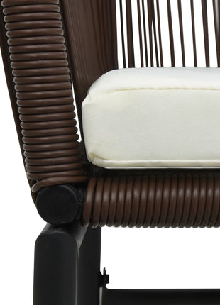 Tuinstoelen 2 st PE-rattan bruin