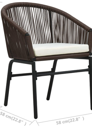 Tuinstoelen 2 st PE-rattan bruin