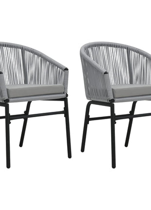 Tuinstoelen 2 st PE-rattan antracietkleurig