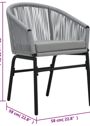 Tuinstoelen 2 st PE-rattan antracietkleurig