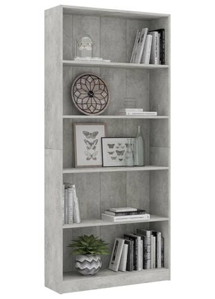 Boekenkast Met 5 Schappen Bewerkt Hout