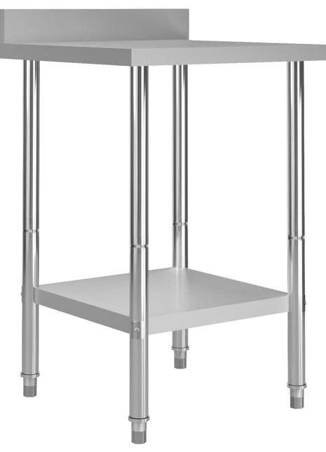 Keukenwerktafel met spatscherm 60x60x93 cm roestvrij staal