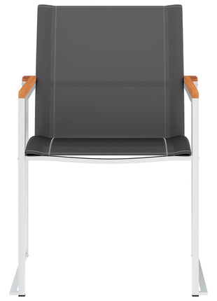 Tuinstoelen 4 st textileen en roestvrij staal grijs