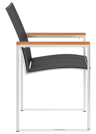 Tuinstoelen 4 st textileen en roestvrij staal grijs