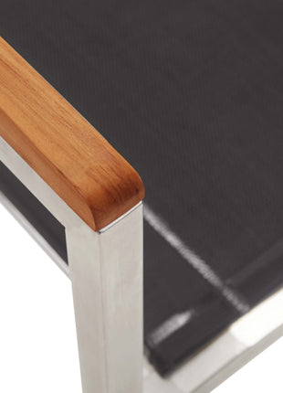Tuinstoelen 4 st textileen en roestvrij staal grijs