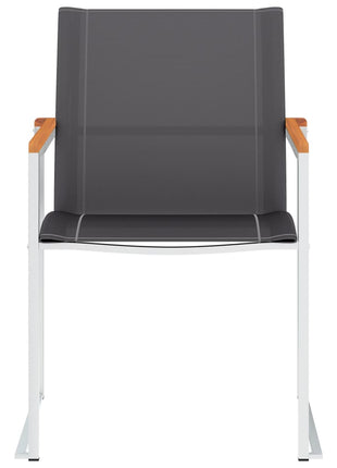 Tuinstoelen 2 st textileen en roestvrij staal grijs
