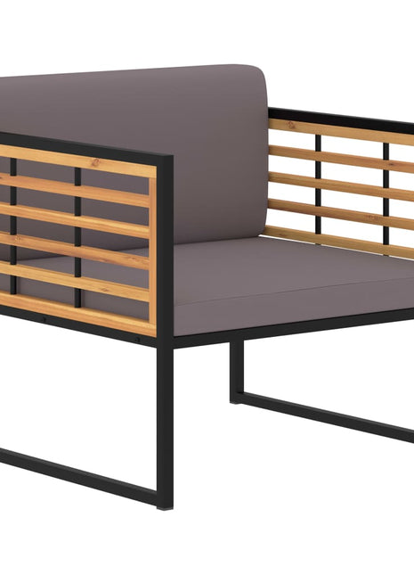 Tuinstoelen 2 st met kussens massief acaciahout donkergrijs