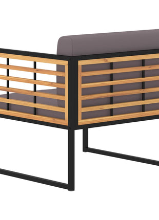 Tuinstoelen 2 st met kussens massief acaciahout donkergrijs