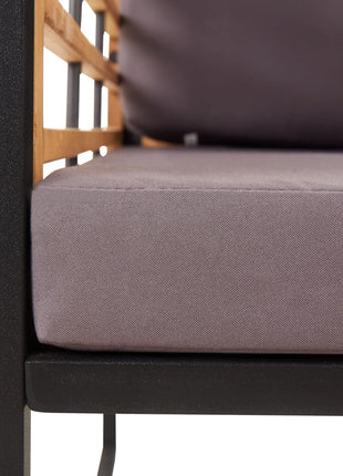 Tuinstoelen 2 st met kussens massief acaciahout donkergrijs