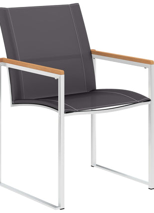 Tuinstoelen 4 st textileen en roestvrij staal grijs