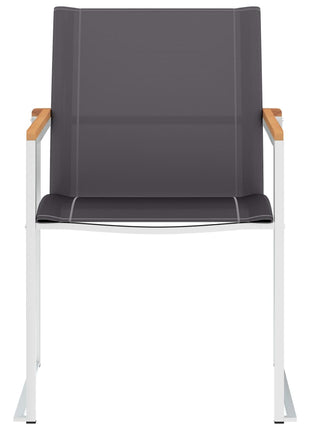 Tuinstoelen 4 st textileen en roestvrij staal grijs