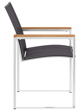 Tuinstoelen 4 st textileen en roestvrij staal grijs