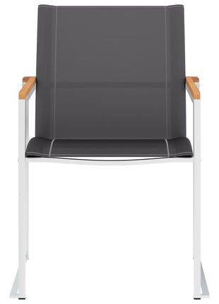 Tuinstoelen 2 st textileen en roestvrij staal grijs