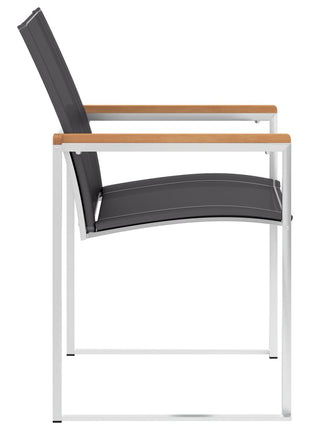 Tuinstoelen 2 st textileen en roestvrij staal grijs