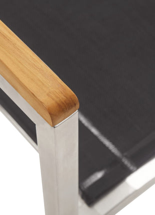 Tuinstoelen 2 st textileen en roestvrij staal grijs
