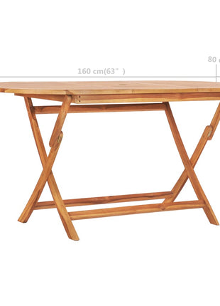 Tuintafel Inklapbaar 160X80X75 Cm Massief Teakhout