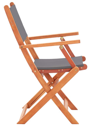 Tuinstoelen inklapbaar 2 st eucalyptushout en textileen grijs