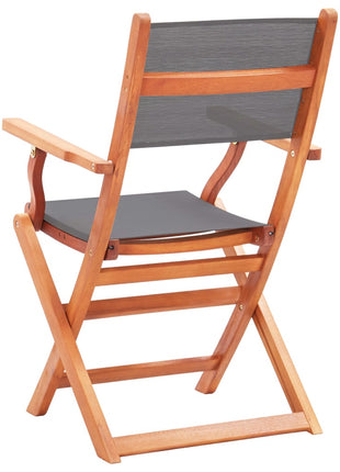 Tuinstoelen inklapbaar 2 st eucalyptushout en textileen grijs