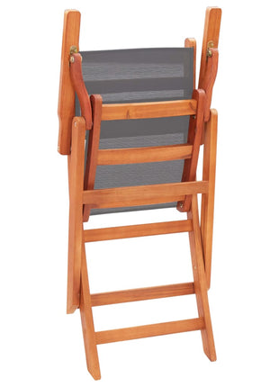 Tuinstoelen inklapbaar 2 st eucalyptushout en textileen grijs
