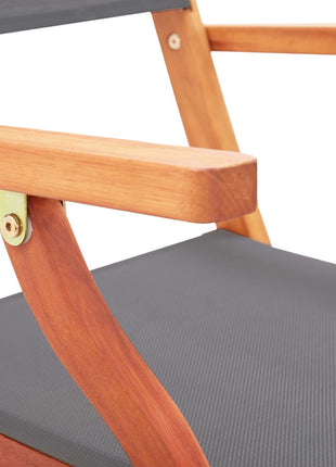 Tuinstoelen inklapbaar 2 st eucalyptushout en textileen grijs
