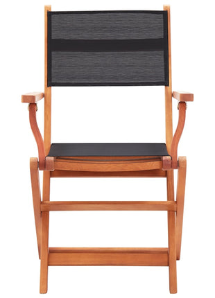 Tuinstoelen inklapbaar 2 st eucalyptushout en textileen zwart