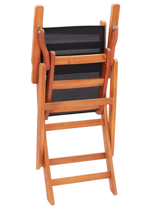 Tuinstoelen inklapbaar 2 st eucalyptushout en textileen zwart