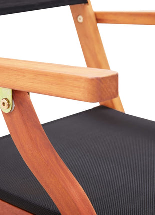 Tuinstoelen inklapbaar 2 st eucalyptushout en textileen zwart