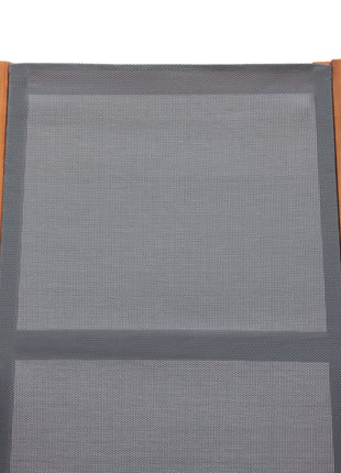 Loungestoel massief eucalyptushout en textileen grijs