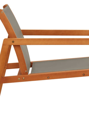 Loungestoel massief eucalyptushout en textileen grijs
