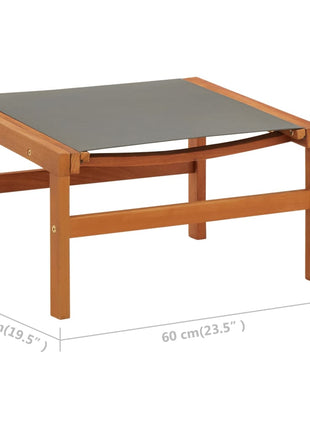Tuinstoel met voetensteun eucalyptushout en textileen grijs