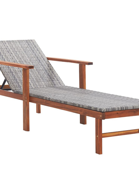 Ligbed Poly Rattan En Massief Acaciahout