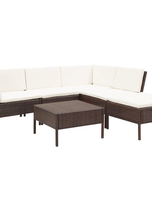 Loungeset Met Kussens Poly Rattan