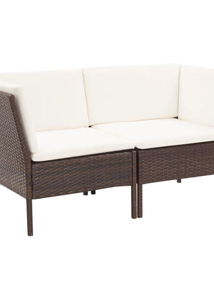 Loungeset Met Kussens Poly Rattan